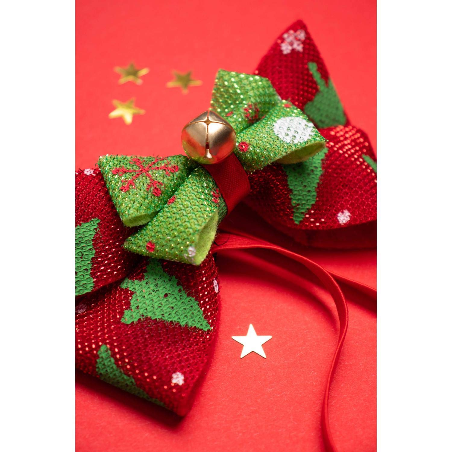 Folat - Bowtie/Hairband Christmas with Bell Red-Green, ?3 x 15 x 18 cm - Image 4