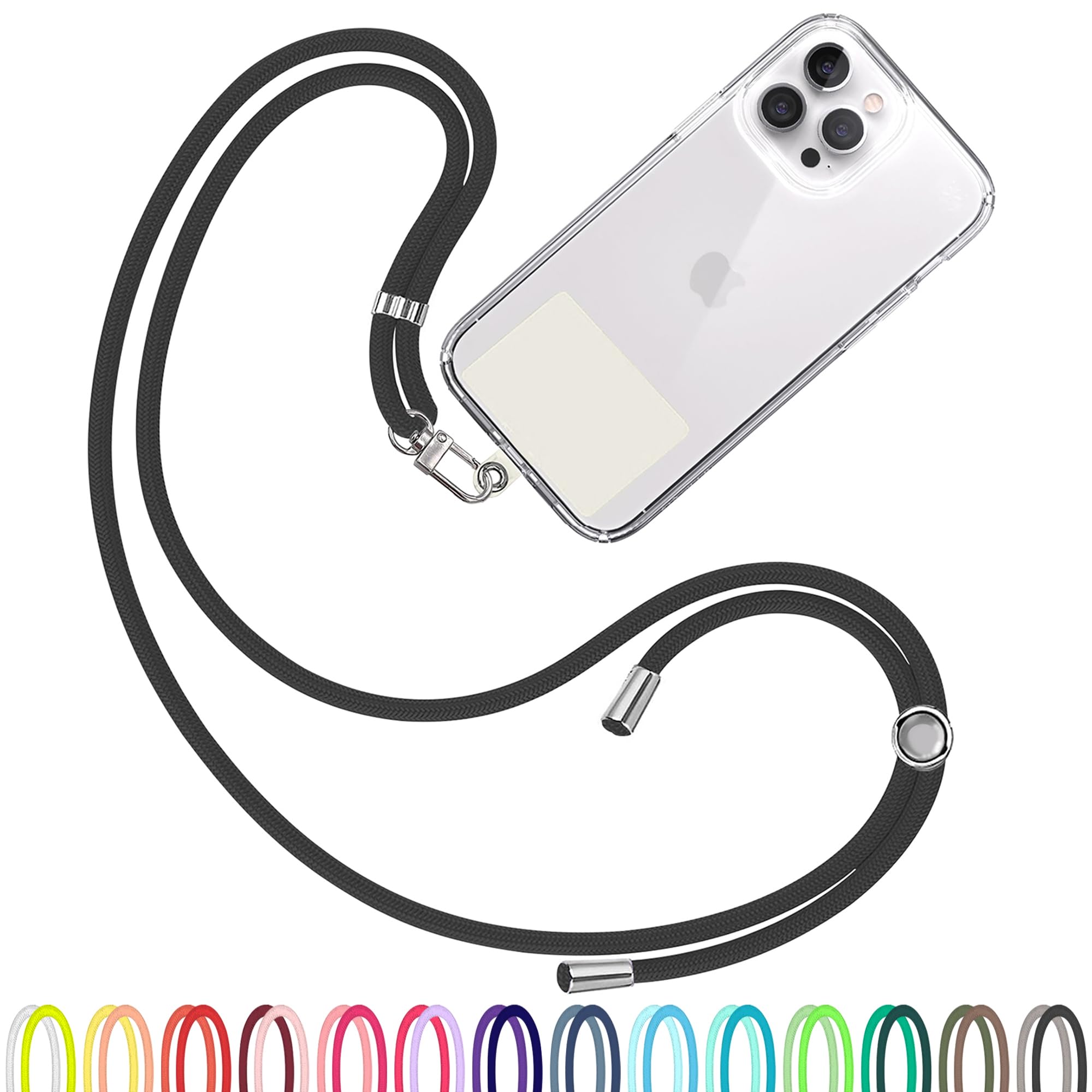 TBOCTBOC Black Cell Phone Lanyard - Comfortable Universal Smartphone Lanyard - Easy to Use Neck Phone Holder [White Ice Patch] - Adjustable Length Phone Strap Crossbody - Fits All Mobile Phones