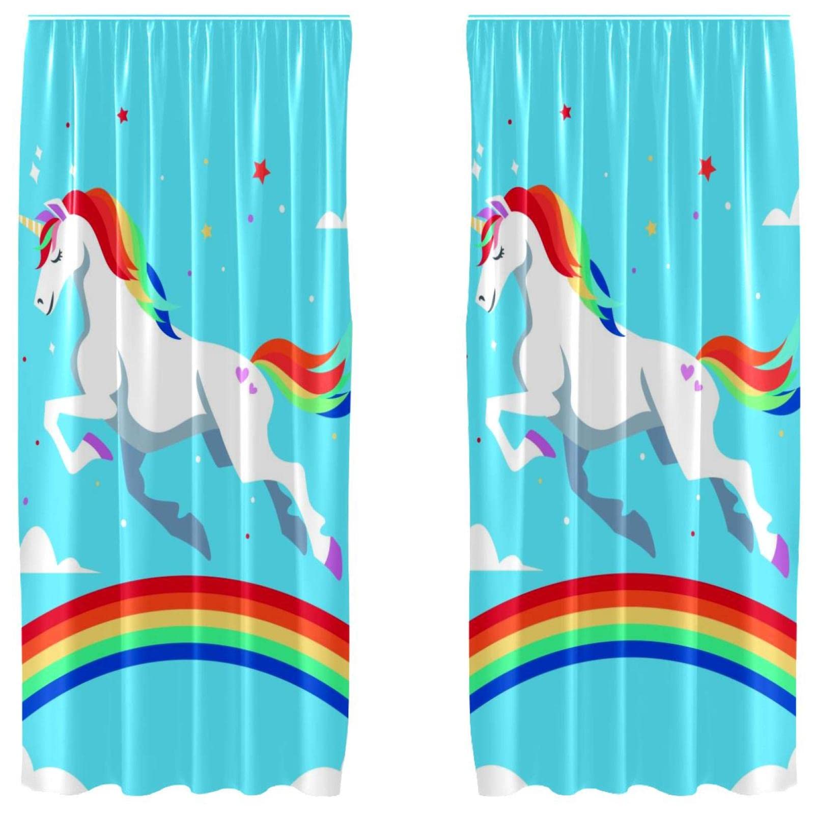 Rideaux occultants contre la lumière pour chambre d'enfant licorne