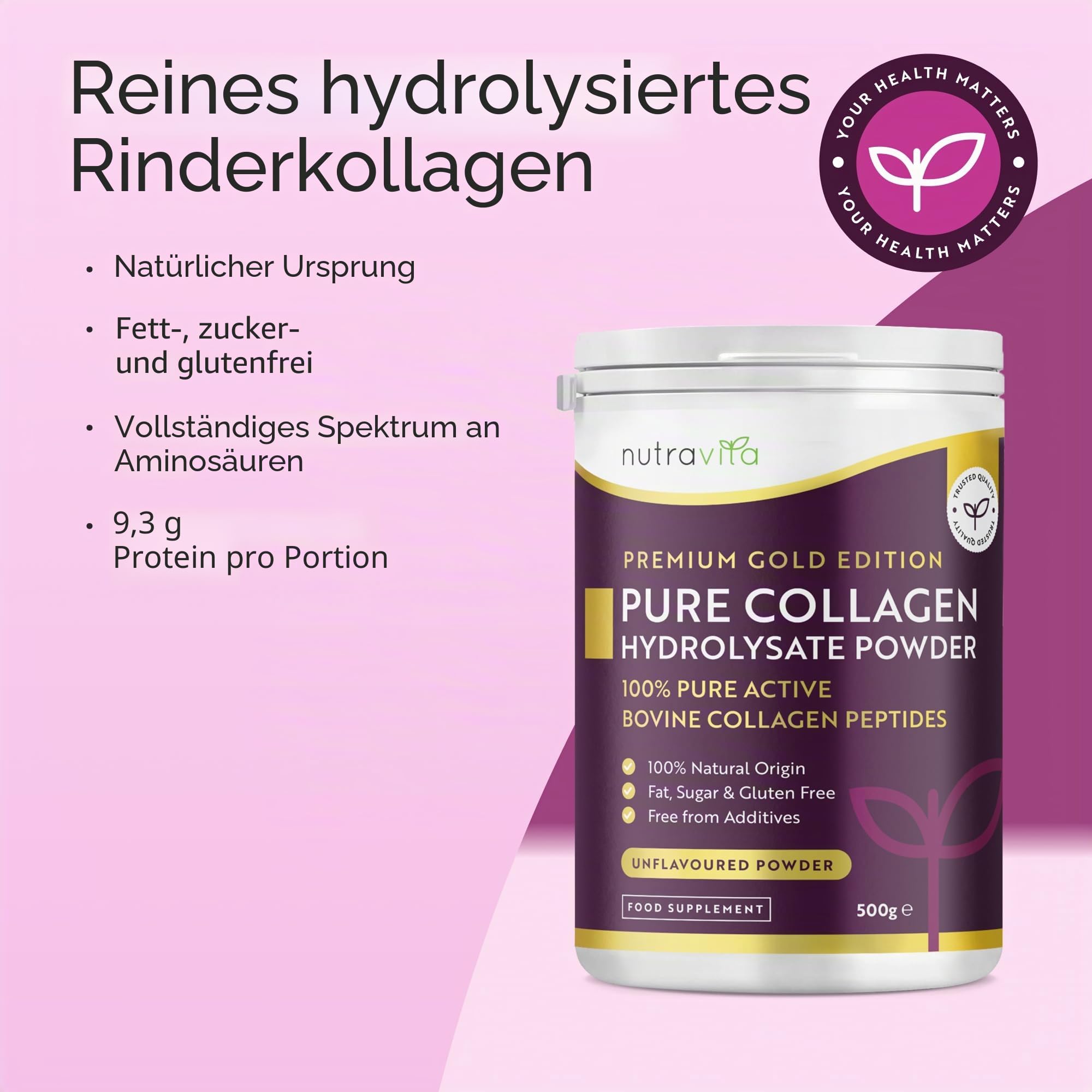 Nutravita Collagen Pulver 1kg - Kollagen Pulver Hochdosiert