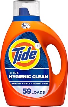 Tide Hygienic Clean Heavy 10X Duty Laundry Detergent Liquid Soap، Original Scent، HE Compatible، 59 Loads، 84 fl oz