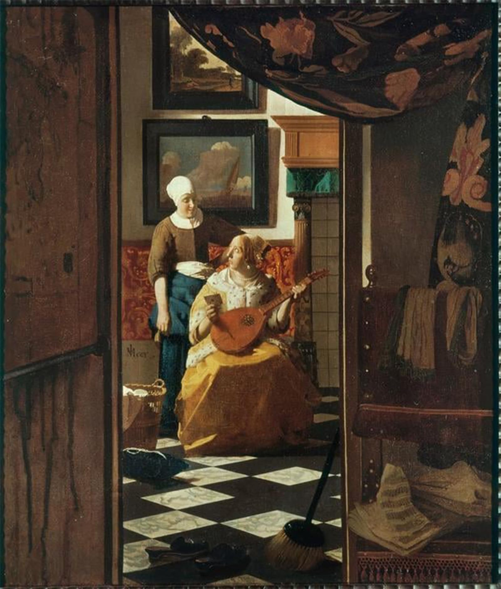 ARTXLXXBN Famous Art Print Poster Vintage Wall Art The love letter by Jan Vermeer van Delft Canvas Art Poster for Home Decor 60x90cm