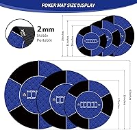 Vista 2 de nuveti Alfombrilla de póquer redonda de 61/79/119/140/160 cm para Texas Holdem Mesa de póquer portátil con diseño Art Deco para jugar cartas