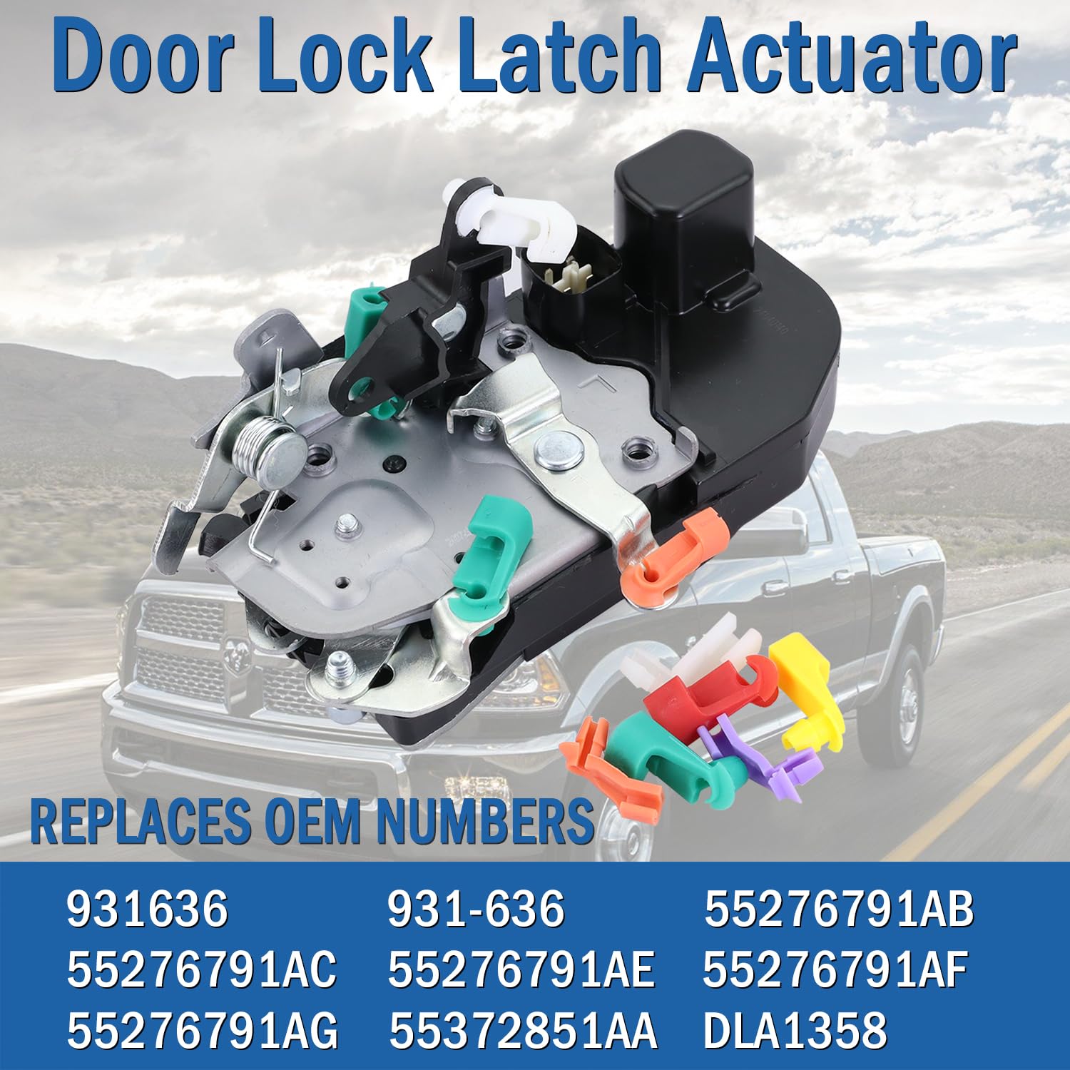 Qagea Rear Left Driver Side Door Lock Latch Actuator Fit for 2003-2010 Dodge Ram 1500 2500 3500 4500 5500 Replaces 931-644 55276795AB DLA1360