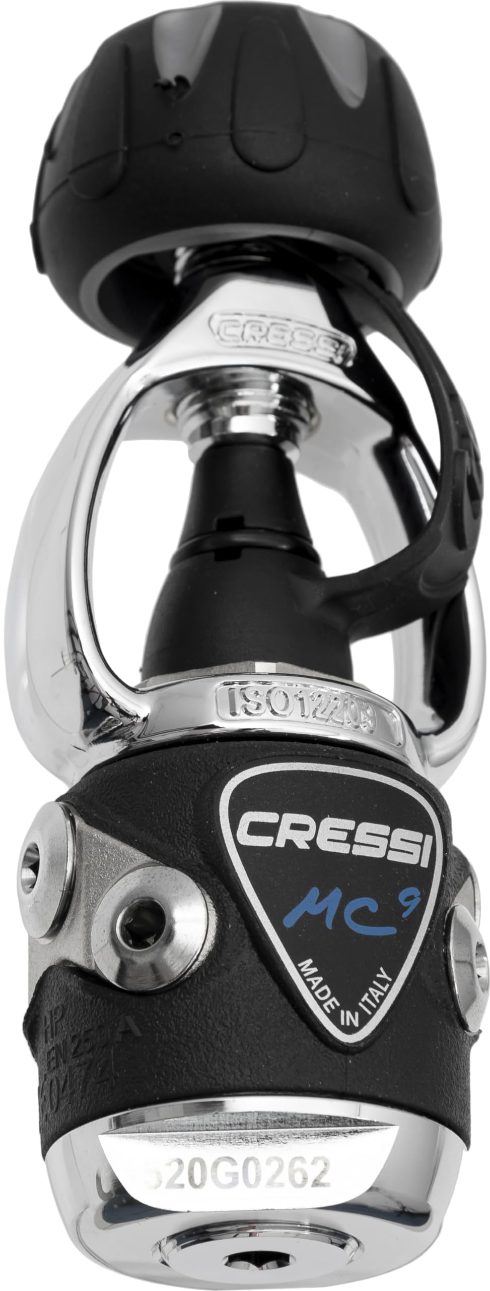 Cressi MC9/XS Compact Regulator - Erogatore per Immersioni, Disponibile in Versione INT o DIN, Adulto Unisex