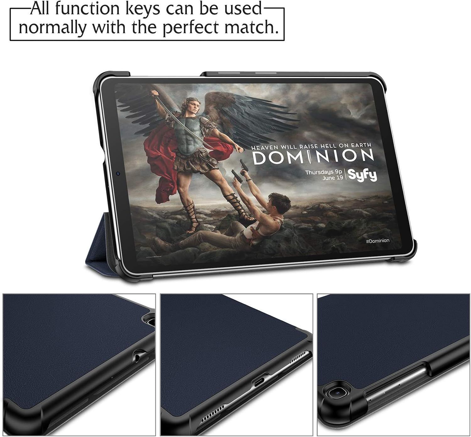 INFILAND Galaxy Tab A 8.4 2020 Case, Slim Tri-Fold Shell Case Cover Compatible with Samsung Galaxy Tab A 8.4-inch Model SM-T307 2020 Release Tablet Verizon/T-Mobile/AT&T, Navy