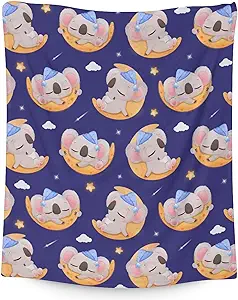 Koala Blanket Gifts - 40"x50" Cute Throw for Women, Girls - Purple Soft Fuzzy Blankets for Couch & Sofa