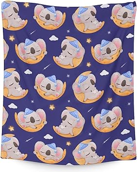 Koala Blanket Gifts - 40"x50" Cute Throw for Women, Girls - Purple Soft Fuzzy Blankets for Couch & Sofa