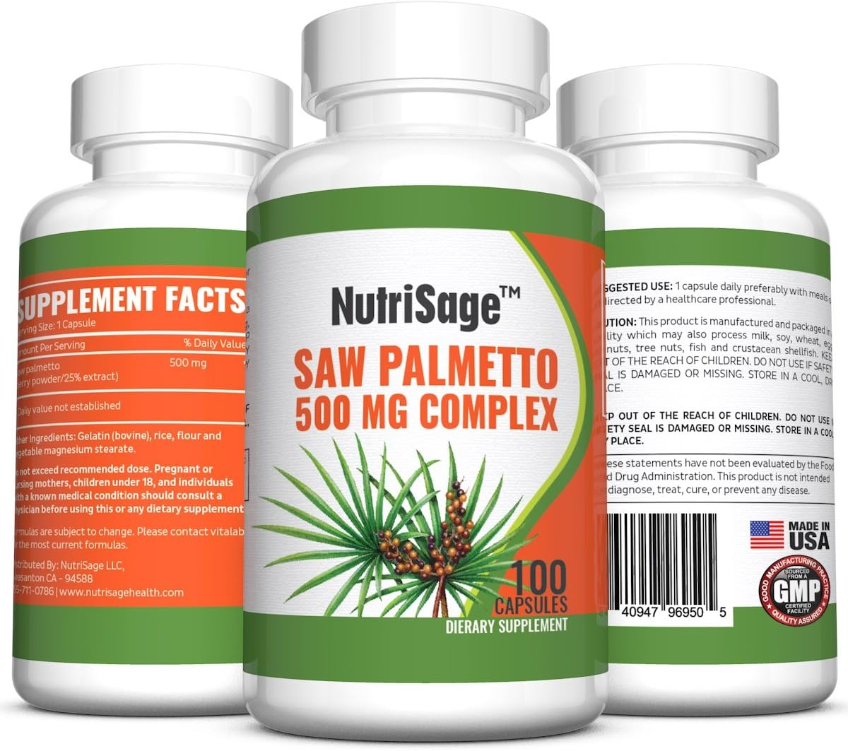 Premium Saw Palmetto 500MG Capsules Boost & Supports