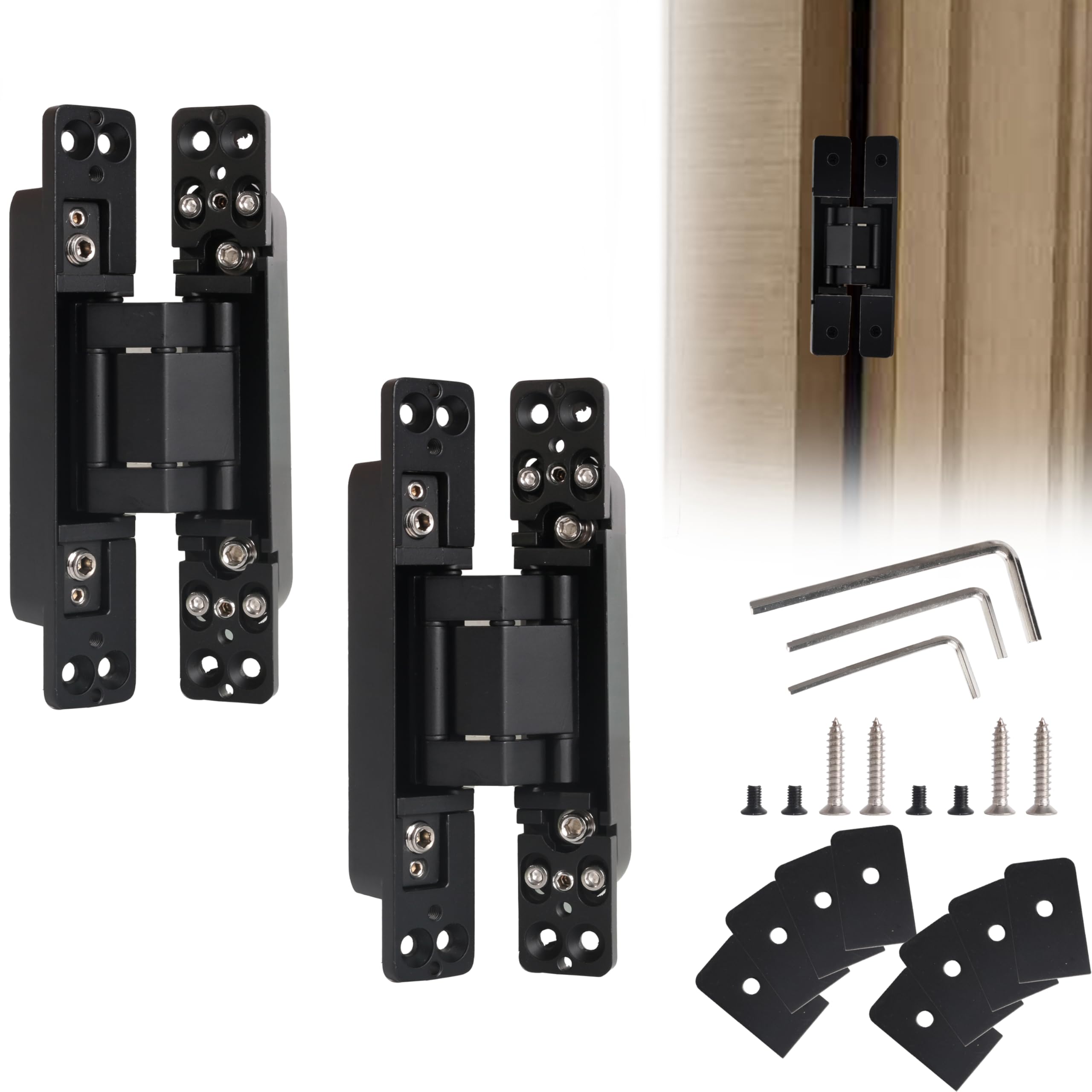 Riyhch 2 PCS 6 inch Hidden Door Hinge, Concealed Door Hinges with