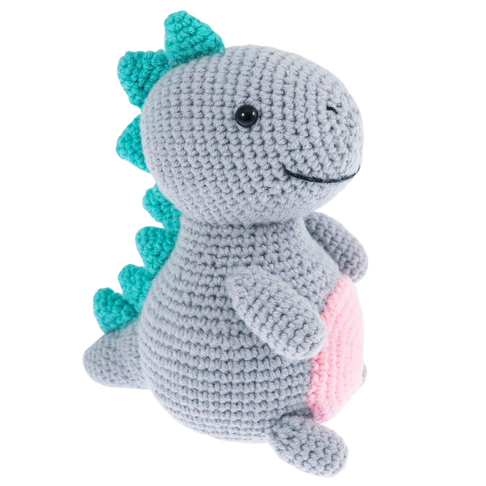 Trimits Amigurumi Crochet Dinosaur Kit (13 x 8 x 17cm) - with Yarn, Crochet Hook, Stitch Markers, Needle, Eyes, Filling and Instructions - Create This Fun Character.