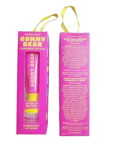 Miniatura 2 de Trader Joe's Gummy Bear - Juego de labios con sabor a oso bálsamo labial mantequilla y máscara de labios durante la noche