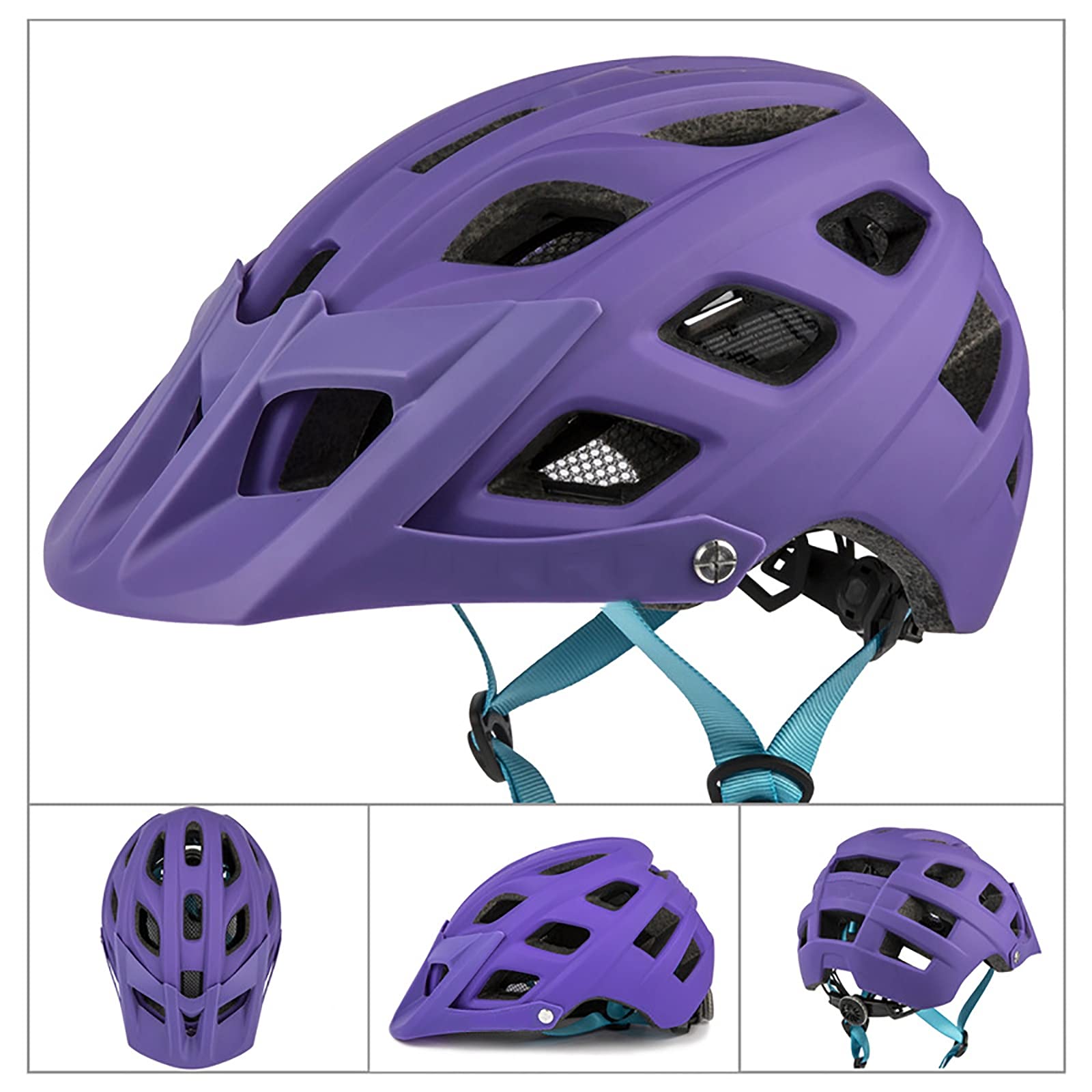 G&F Kask rowerowy Kaski rowerowe dla dzieci/chłopców do jazdy na rowerze skuter regulowany 54-57 cm (kolor: fioletowy, rozmiar: 54-57)