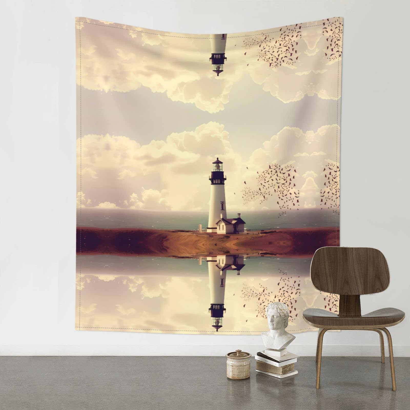 YYHHAOFA Old Lighthouse Prints Wall Tapestry 60x51in – Boho Chic Dorm Decor, Beach Throw, & Versatile Home Accent