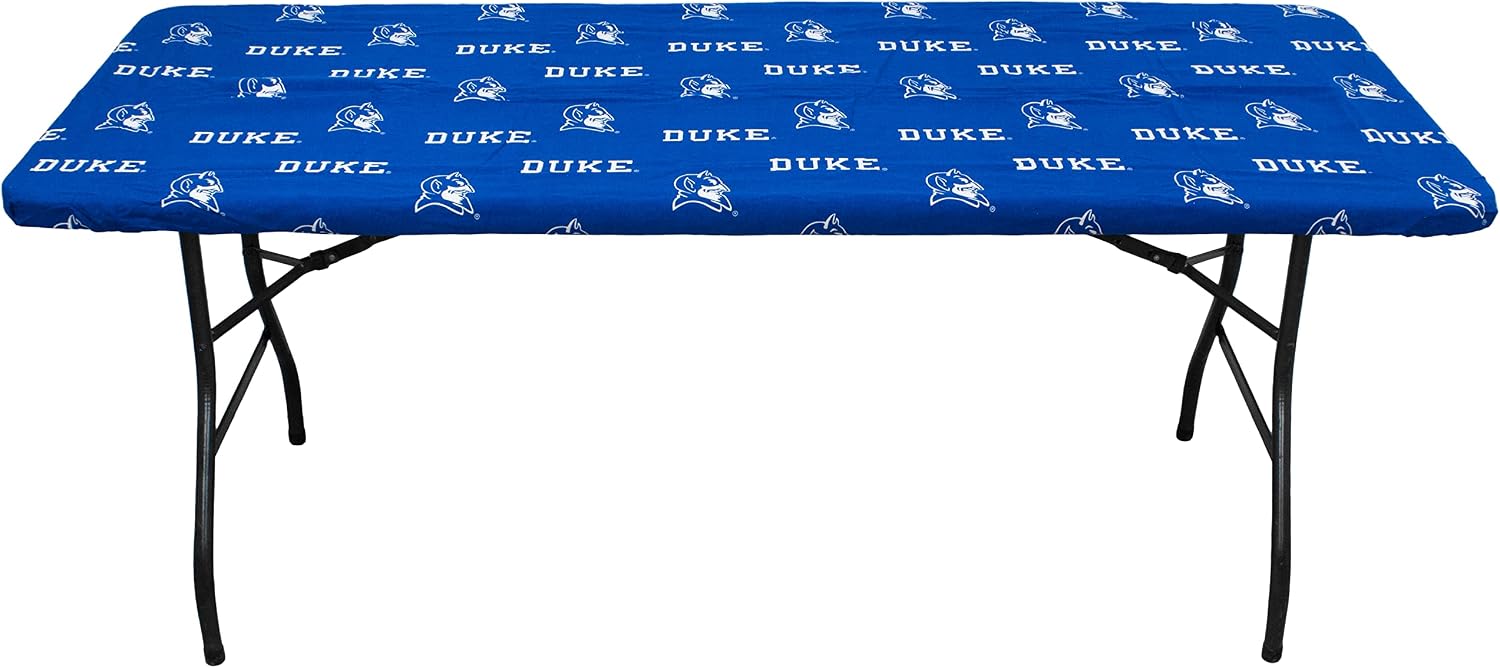 College Covers Duke Blue Devils Tailgate Fitted Tablecloth, 96" x 30", 8 ft Table