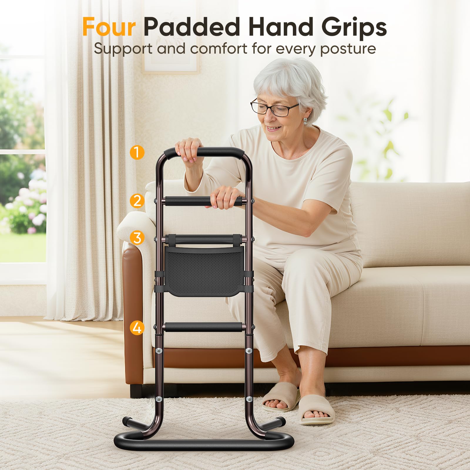 Soporte móvil para levantarse y sentarse, estructura ligera para personas mayores, apoyo y más estabilidad, ayuda para levantarse de la cama, sofá, inodoro, suelo y silla