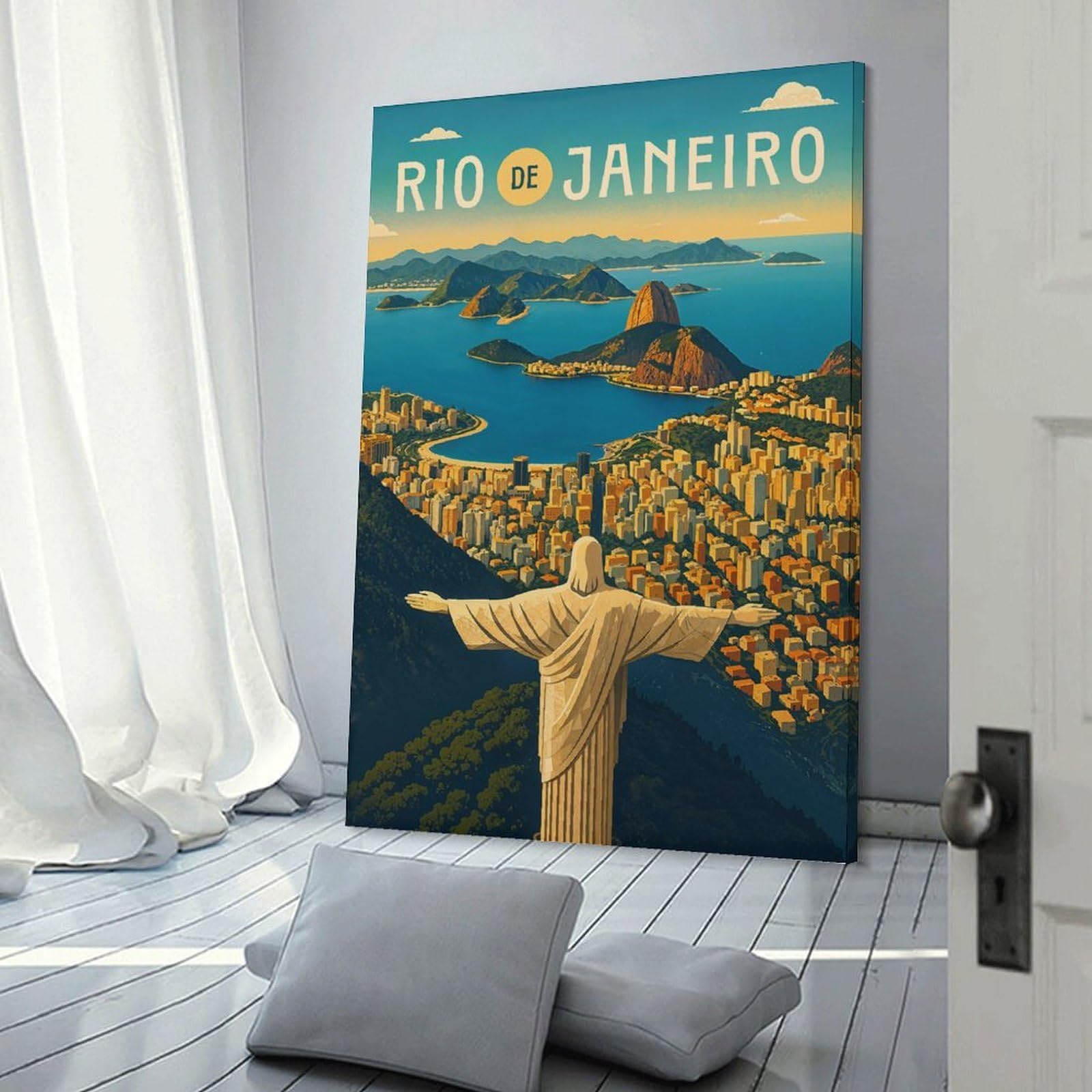 Junmoney Rio De Janeiro Travel (2) Decorative Canvas Print, 24x36inch(60x90cm), for New Home Styling, Lounge Or Bedroom, Wall Decor with Flexible Room Appeal