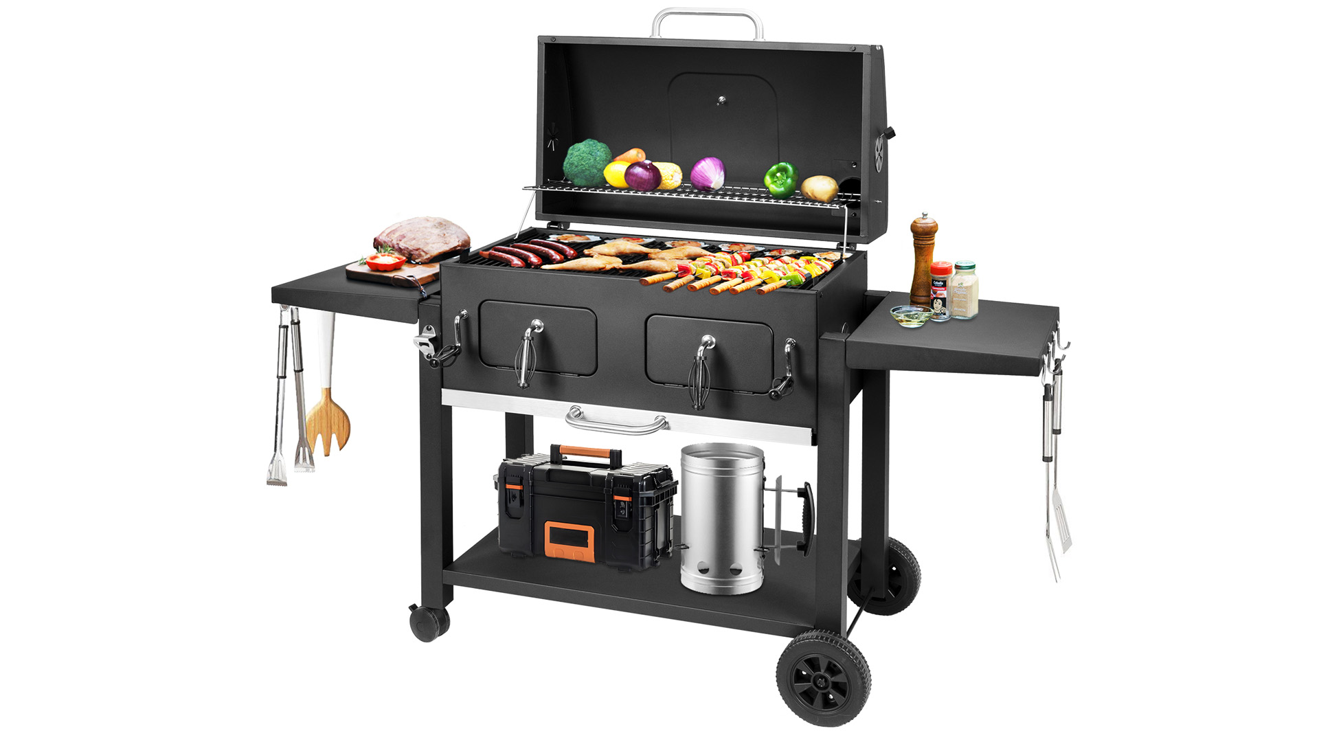 Amazon.com: Kenadne Charcoal Grill Outdoor BBQ Grill, Extra Large