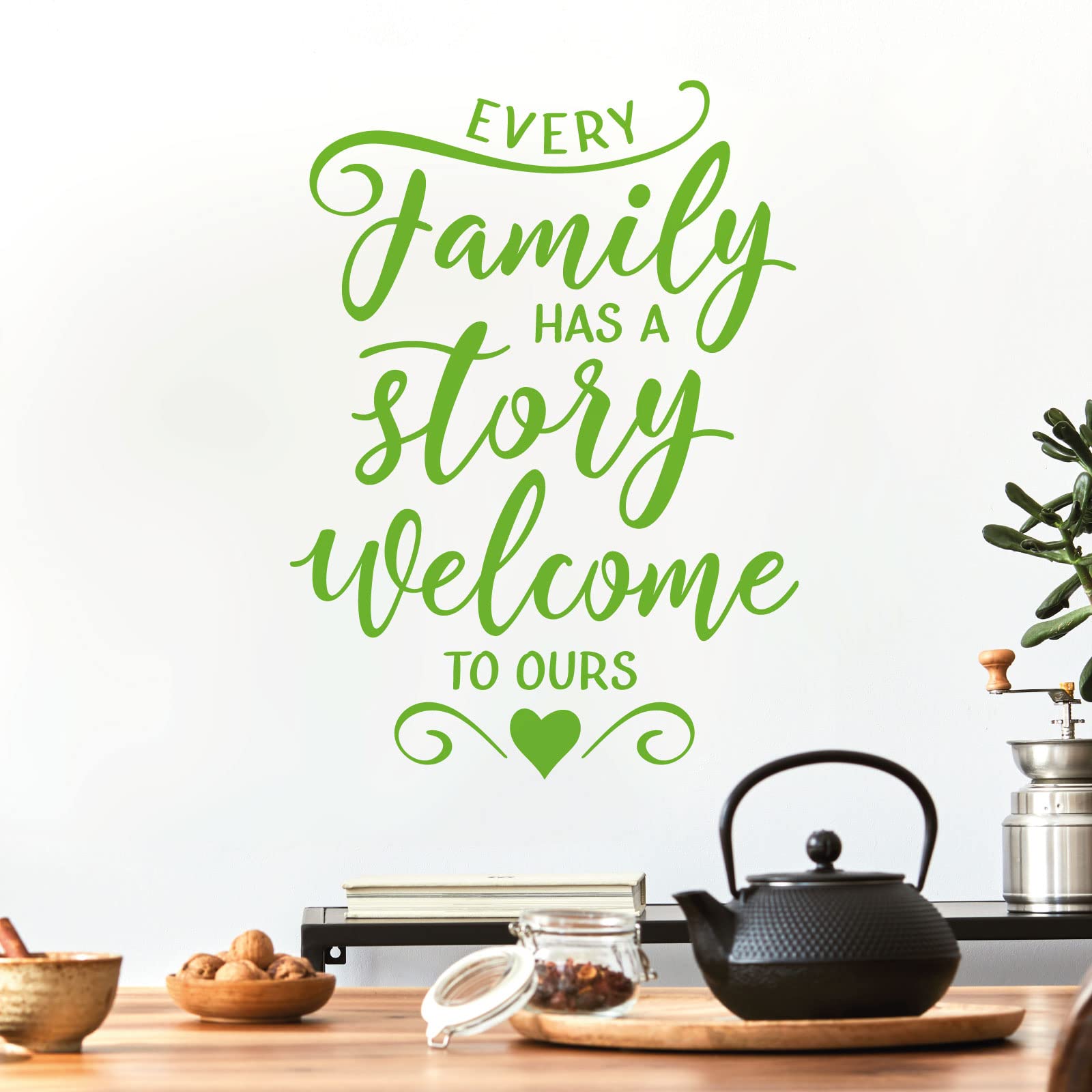Every Family has a Story, Welcome to Ours - Family Decal Wall Sticker [Large] [Lime]