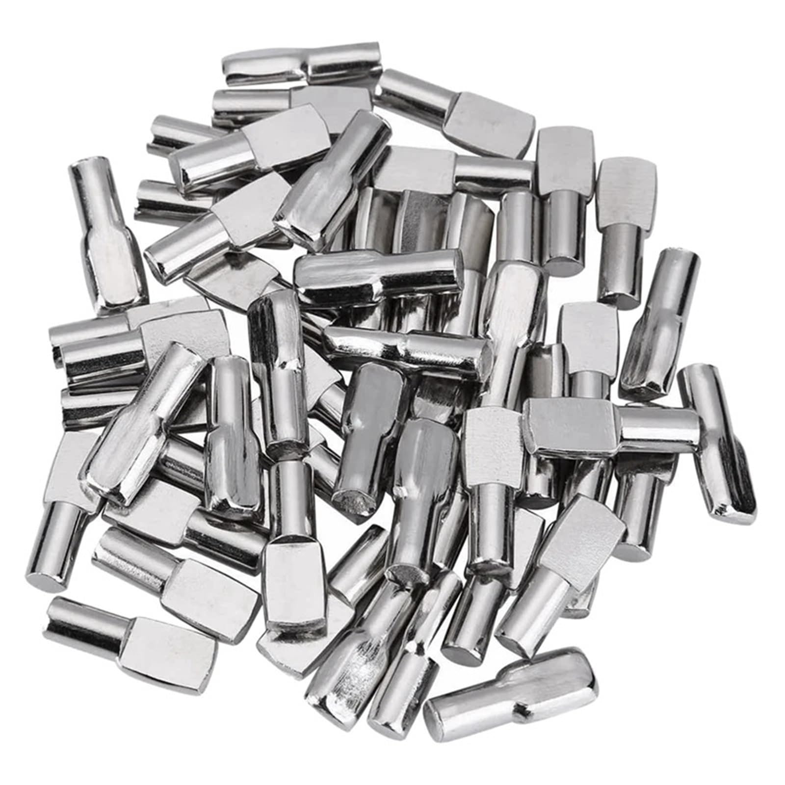 100Pcs 5mm Metal Shelf Support Pegs Spoon Shape Cabinet Pins