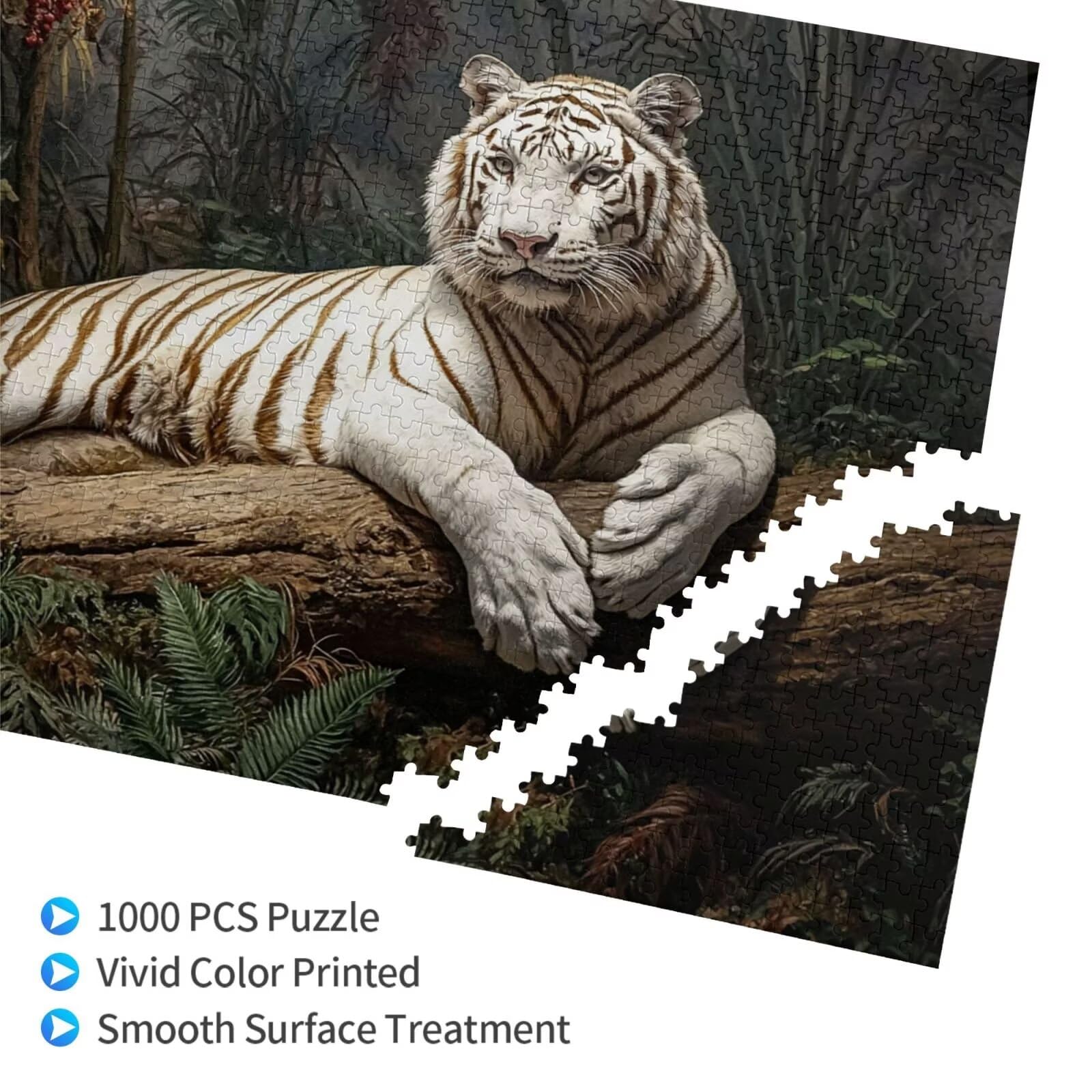 Puzzle tygrys, 6000 elementów, las, puzzle dla dorosłych, z pudełkiem na prezent, duże drewniane puzzle dla dorosłych, gra zręcznościowa dla całej rodziny, prezenty dla kobiet, 105 x 180 cm, 2025