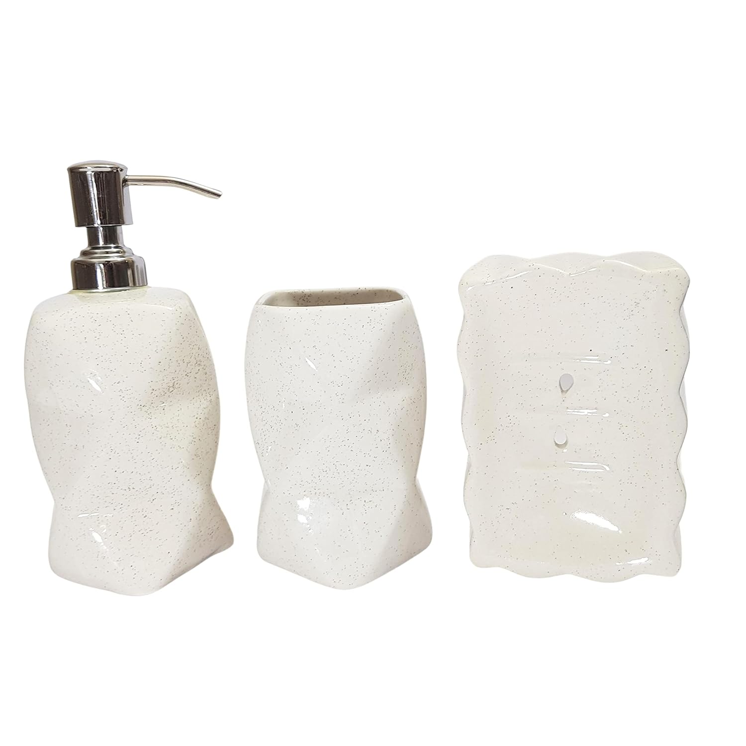 Amoorcart Ceramic Bathroom Accessories Dispenser Set for Utility and ...