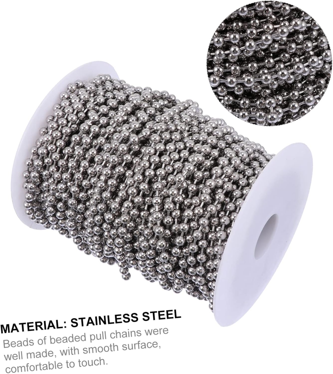 30M Beaded Chain Diameter for Jewelry Making for Roller Blinds Ceiling Lights and Pendant Necklaces Durable and Reliable