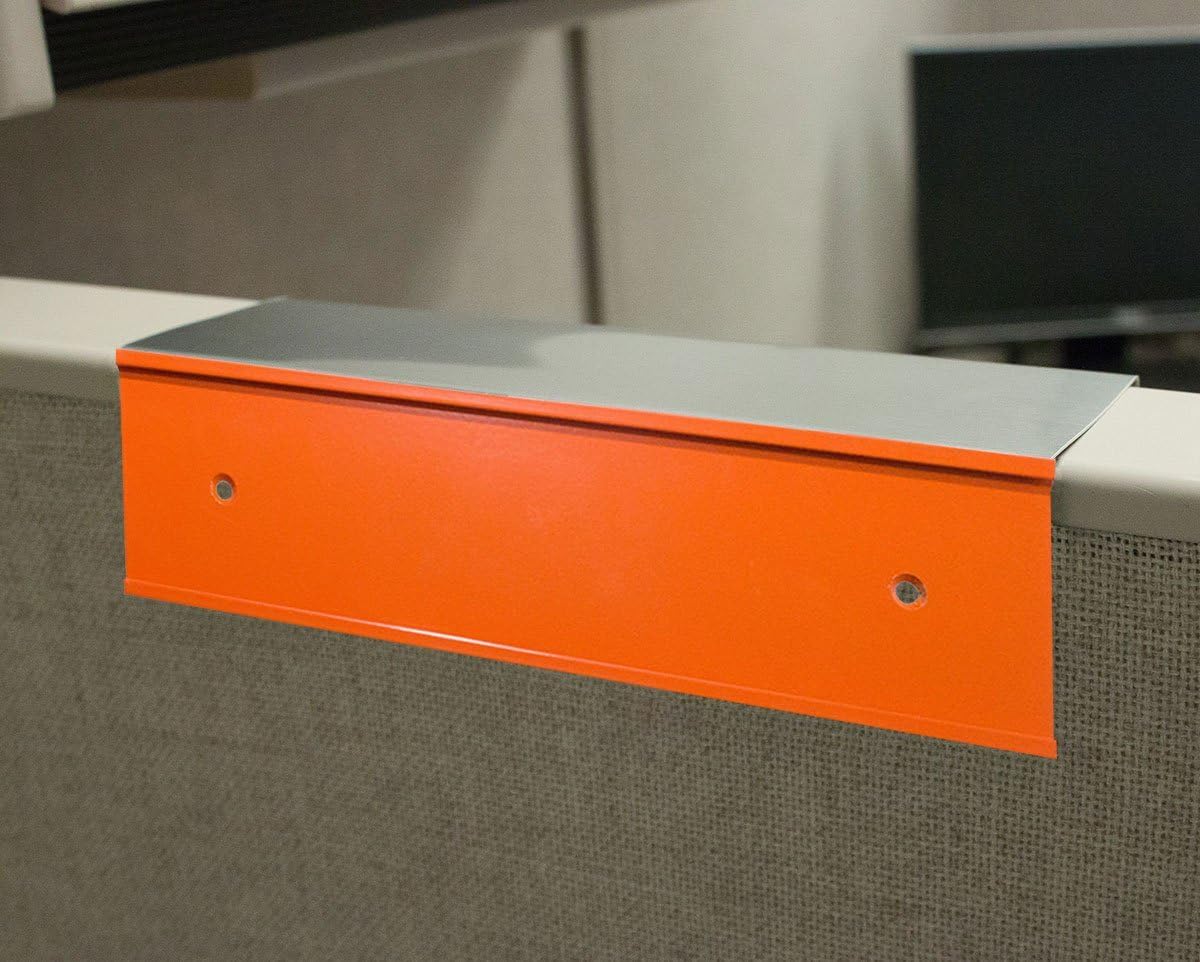Cubicle Nameplate Holders - Bright Colors - 10 inch x 2 inch (Orange Peel - 3 depth)