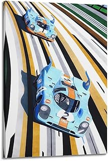 WXYZZB Poster moderne pour album photo de famille – Art mural sur toile – Impression de voiture de course pop art pour les amateurs de sport automobile, 40 x 60 cm, style cadre