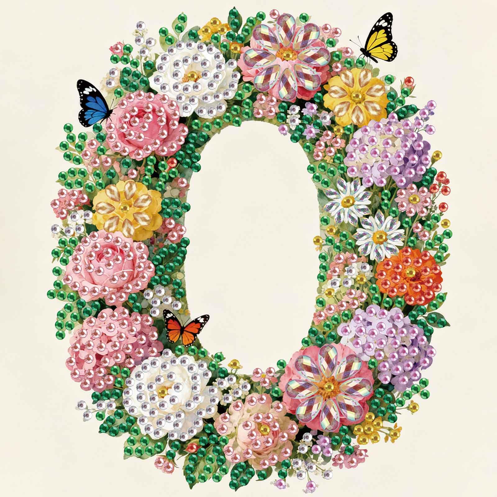 5D Diamond Art Kits - Floral Alphabet Designs -14
