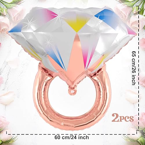 Miniatura 9 de 6 globos de anillo de diamantes, decoraciones de globos de anillo de boda, globos de compromiso, globos de anillo de despedida de soltera para