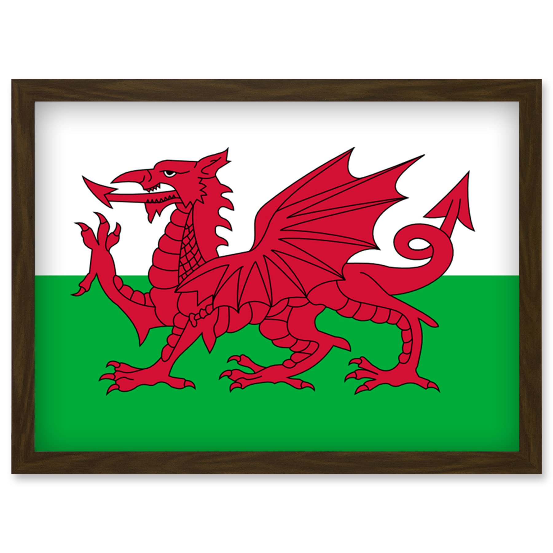 Artery8 Wales National Flag Patriotic Vexillology World Flags Country Region Poster Artwork Framed Wall Art Print A4