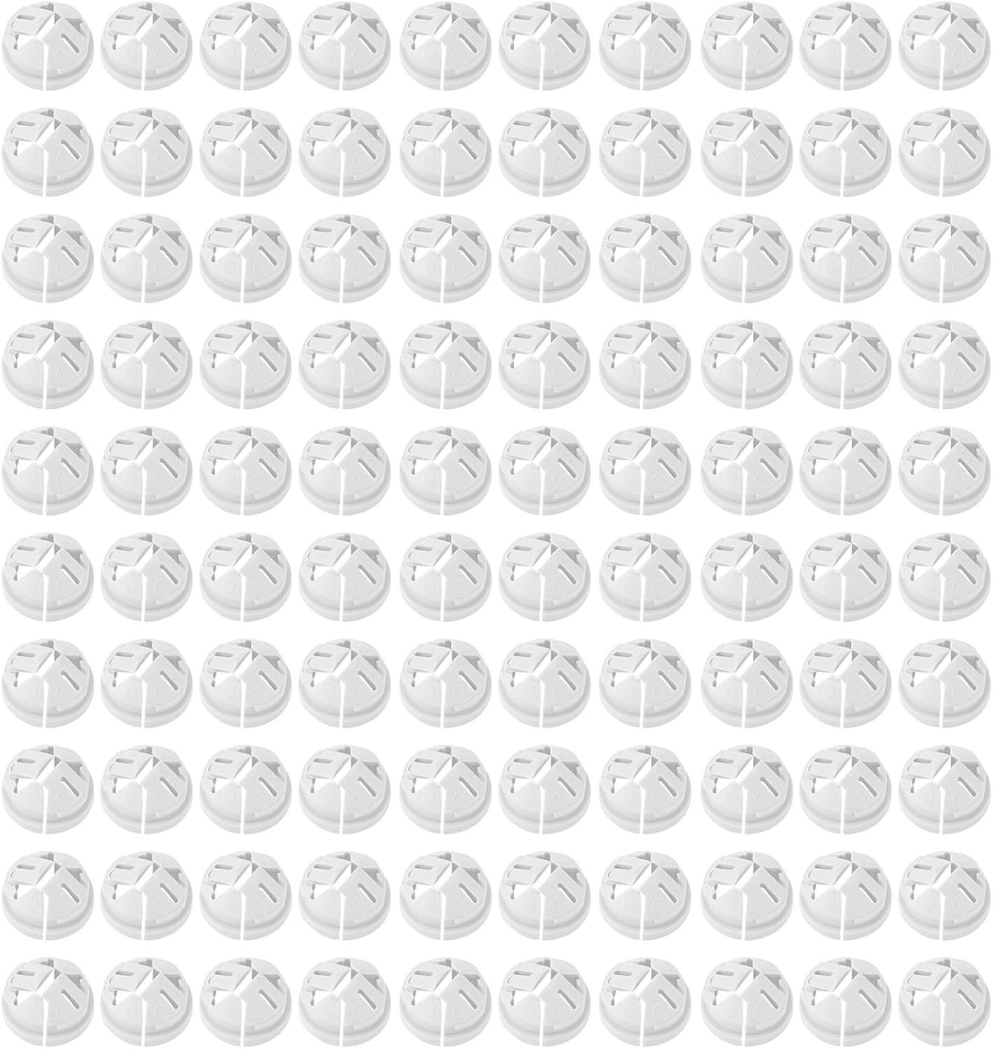 100Pcs Push-in Cable Connectors, Electrical Box Cable Connectors 3/8 Inch Trade Size Non-Metallic Button Push-in Cable Connector NM Cable Clamps Connector for 1/2 Inch Knockouts, White