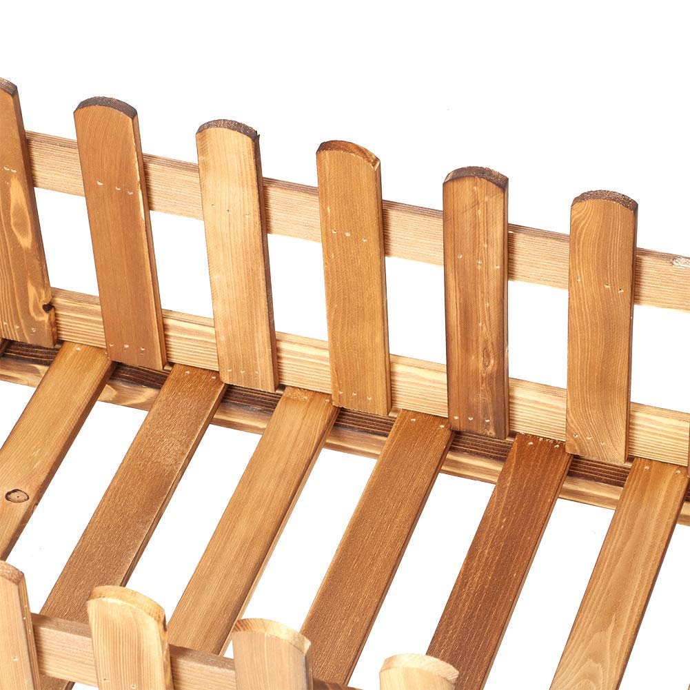 AUNMAS Supporto per piante in legno a 2 livelli per fioriera per Scatola per erbe Espositore da terra Espositore Portaoggetti Fiore esterno coperto per giardino
