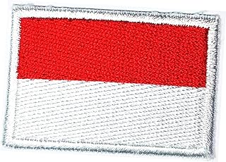 Monaco Flag Country Patch Size Mini 1.1X1.6 inches. Monaco National Flag Military Uniform Emblem Embroidered Embroidery Iron On Sewing Logo Jacket Polo T- Shirt Hat Backpacks (04)