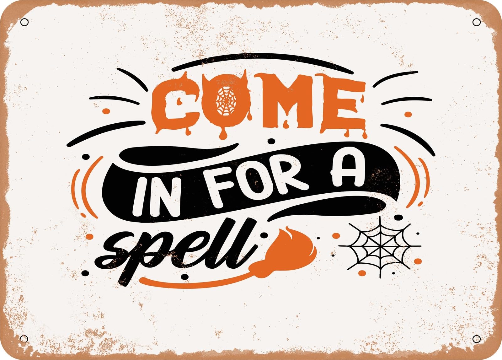 Miaomansenstore Metal Sign - Come In For A Spell - Vintage Look Sign Home Decor