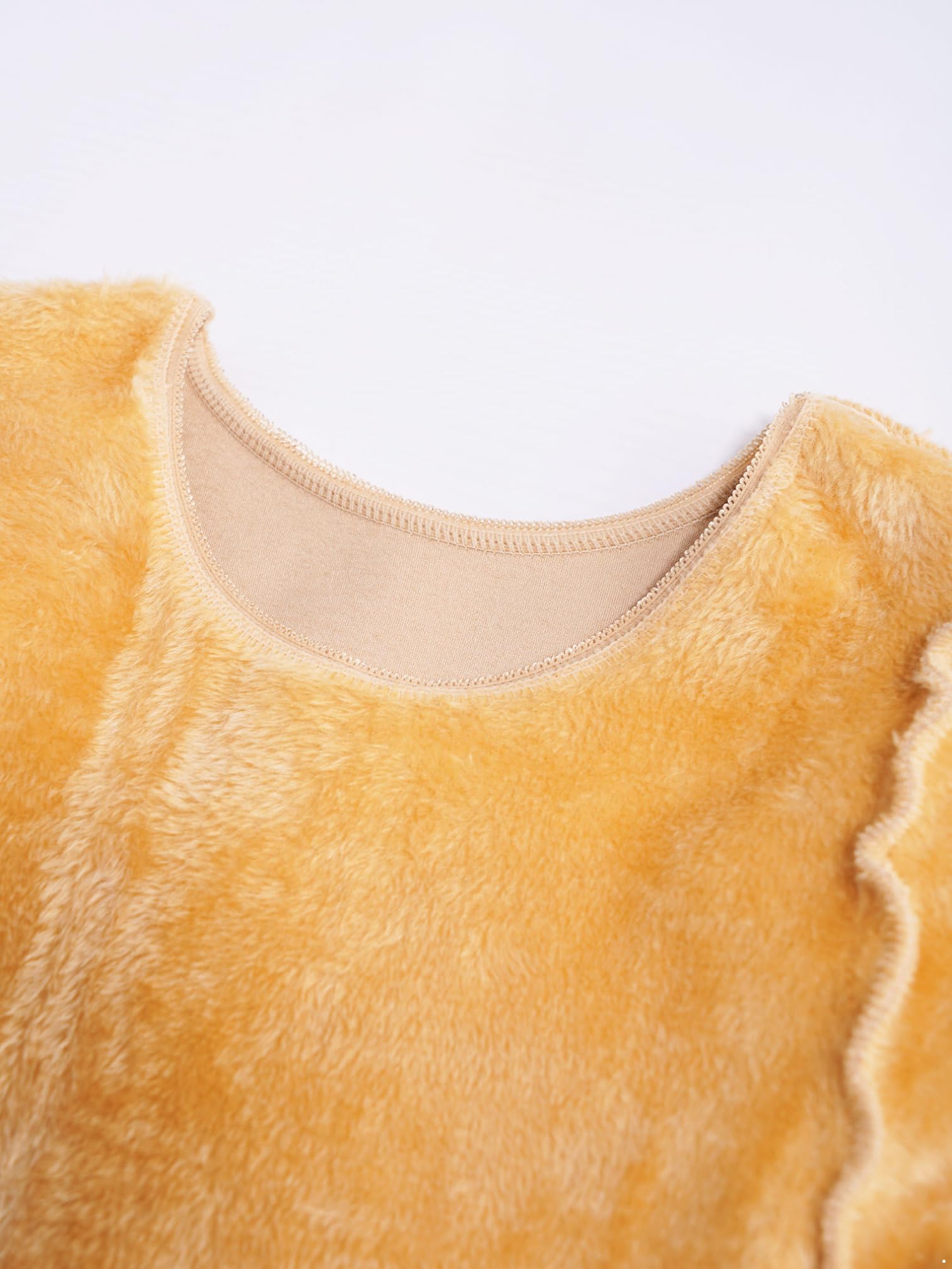 ranrann Enfant Fille Ensemble Thermique Chaud sous-vêtement Polaire Maillot Manches Longues Bas Thermique Hiver 1-14 Ans