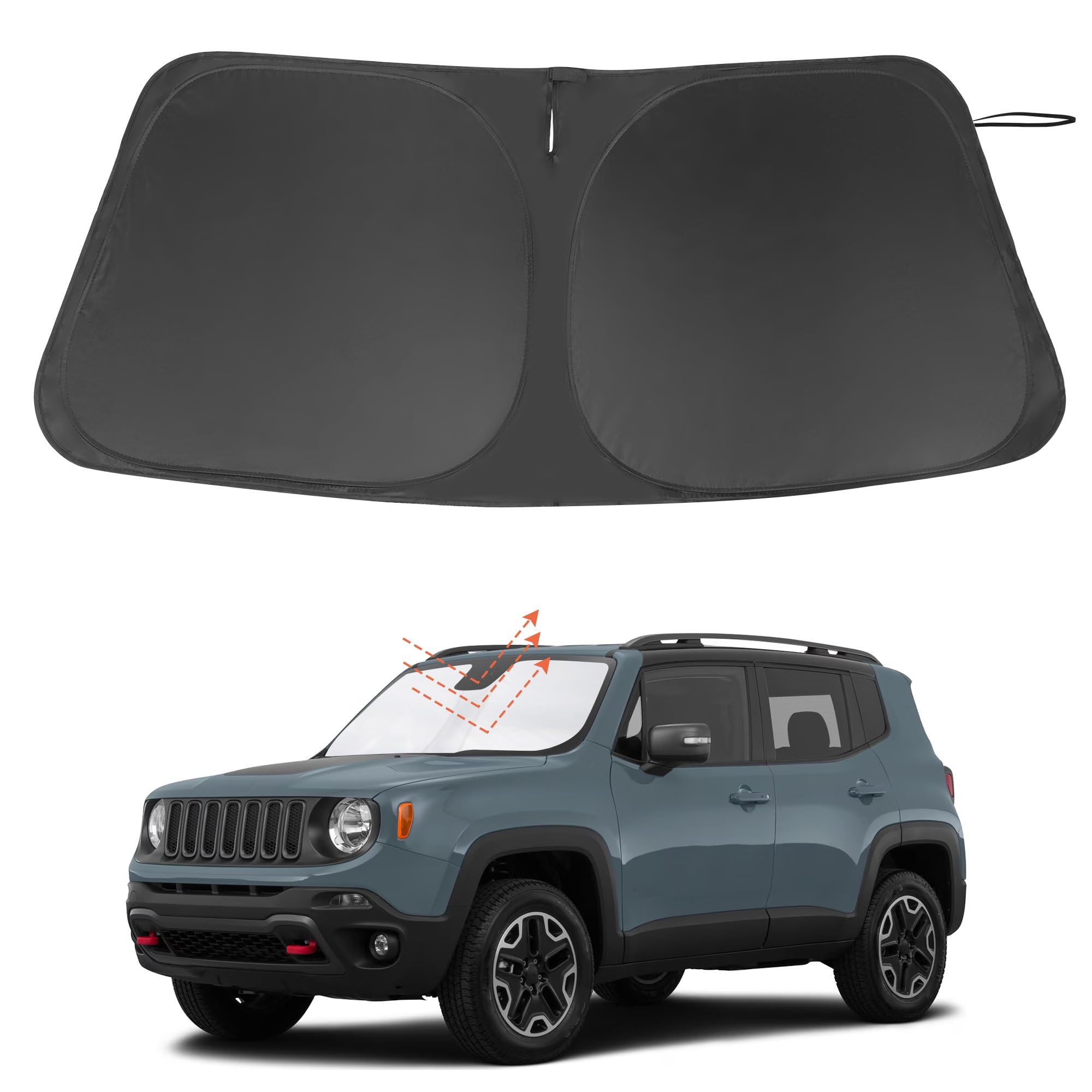 Windshield Sun Shade for 2015-2024 Jeep Renegade Accessories