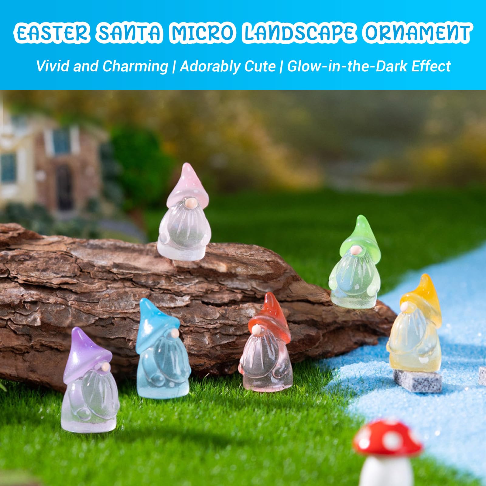 30 sztuk żywiczne świecące miniaturowe krasnale ogrodowe świecące w ciemności figurki ogrodowe krasnale miniaturowe dekoracje krajobrazu