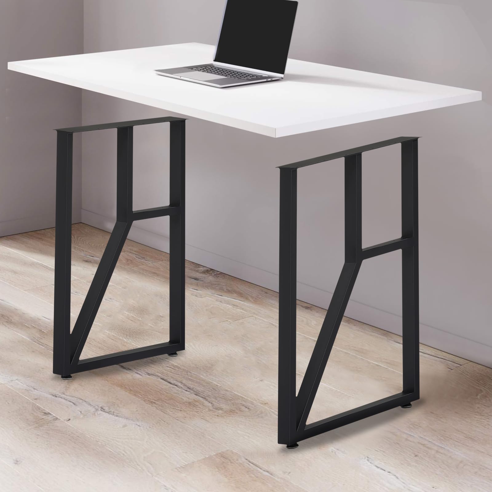 Juego de 2 patas de metal para muebles, color negro, capacidad de carga de 200 kg, 50 x 71 cm, para mesa de café, mesa de comedor, escritorio, muebles, patas de placa de altura regulable con