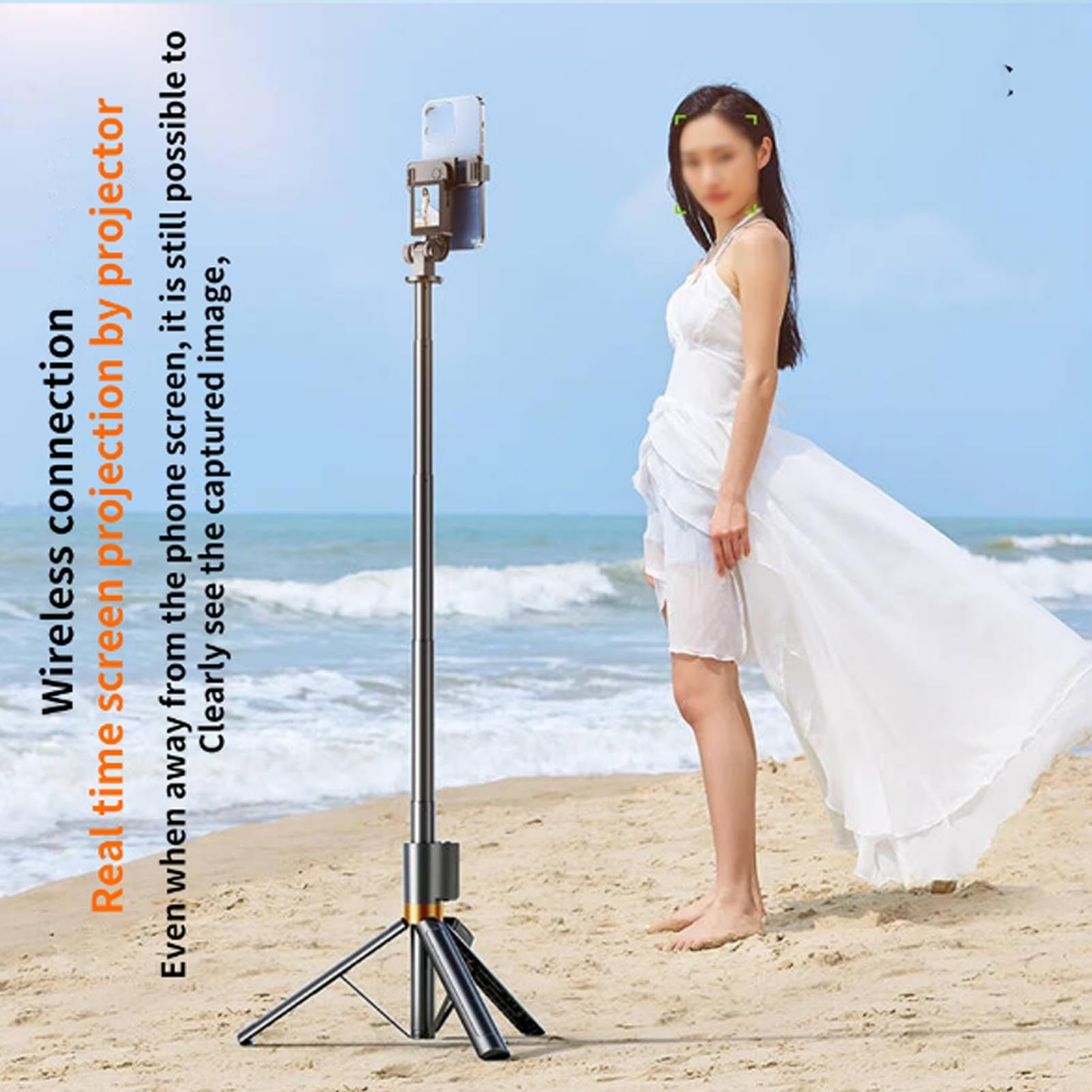 Zunate 2in Phone Selfie Stick Treppiede con Telecomando Bluetooth