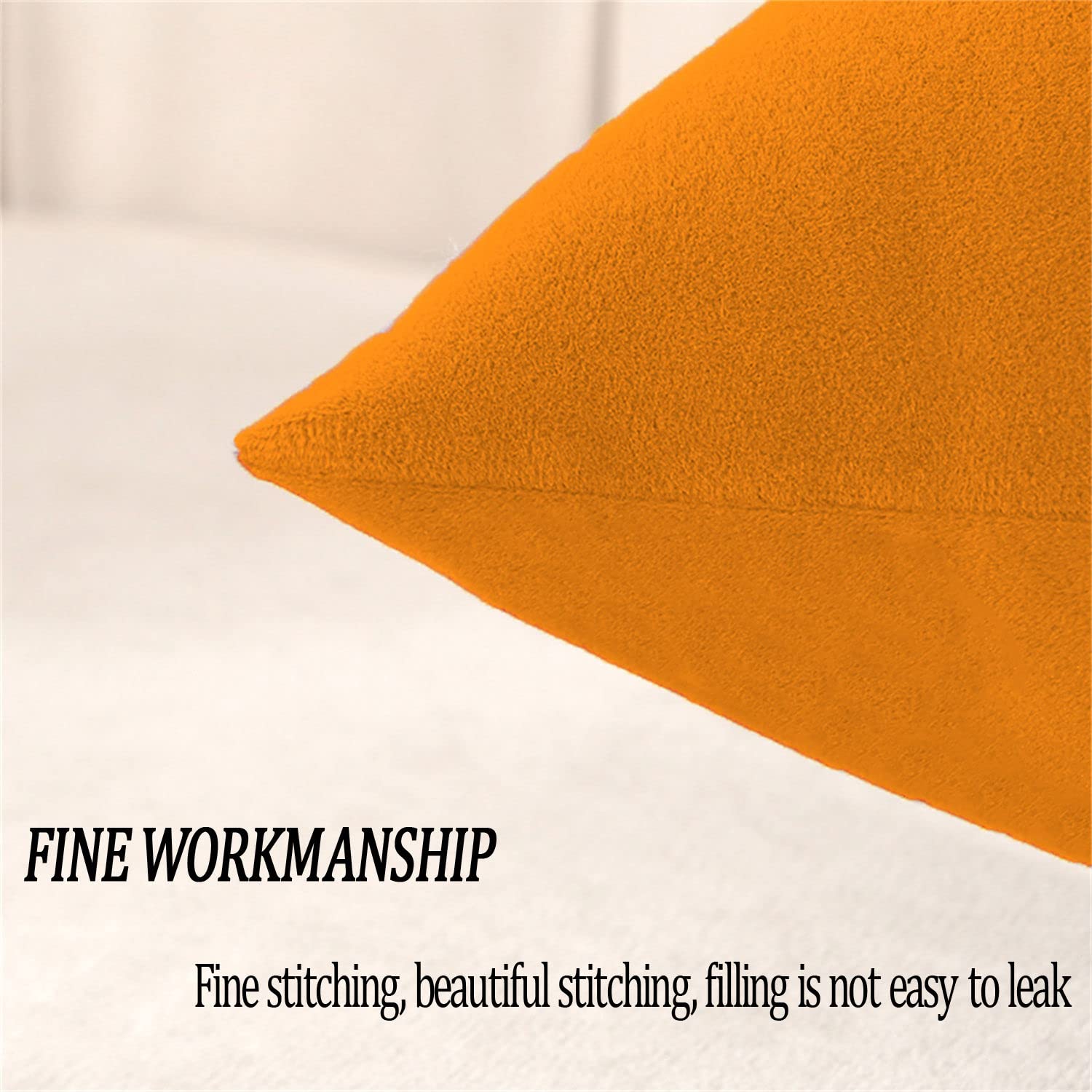 Federe Cuscini Velluto Copricuscini Quadrate Federe Cuscini, per Arredo Moderno Letto e Sedia (Giallo,60 * 60cm(Set di 4))