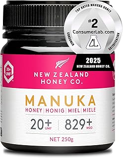 Miele di Manuka Premium UMF 20+ MGO 829+ della Nuova Zelanda (250g) - Potenza Superiore, Qualità Medica, Certificato QR