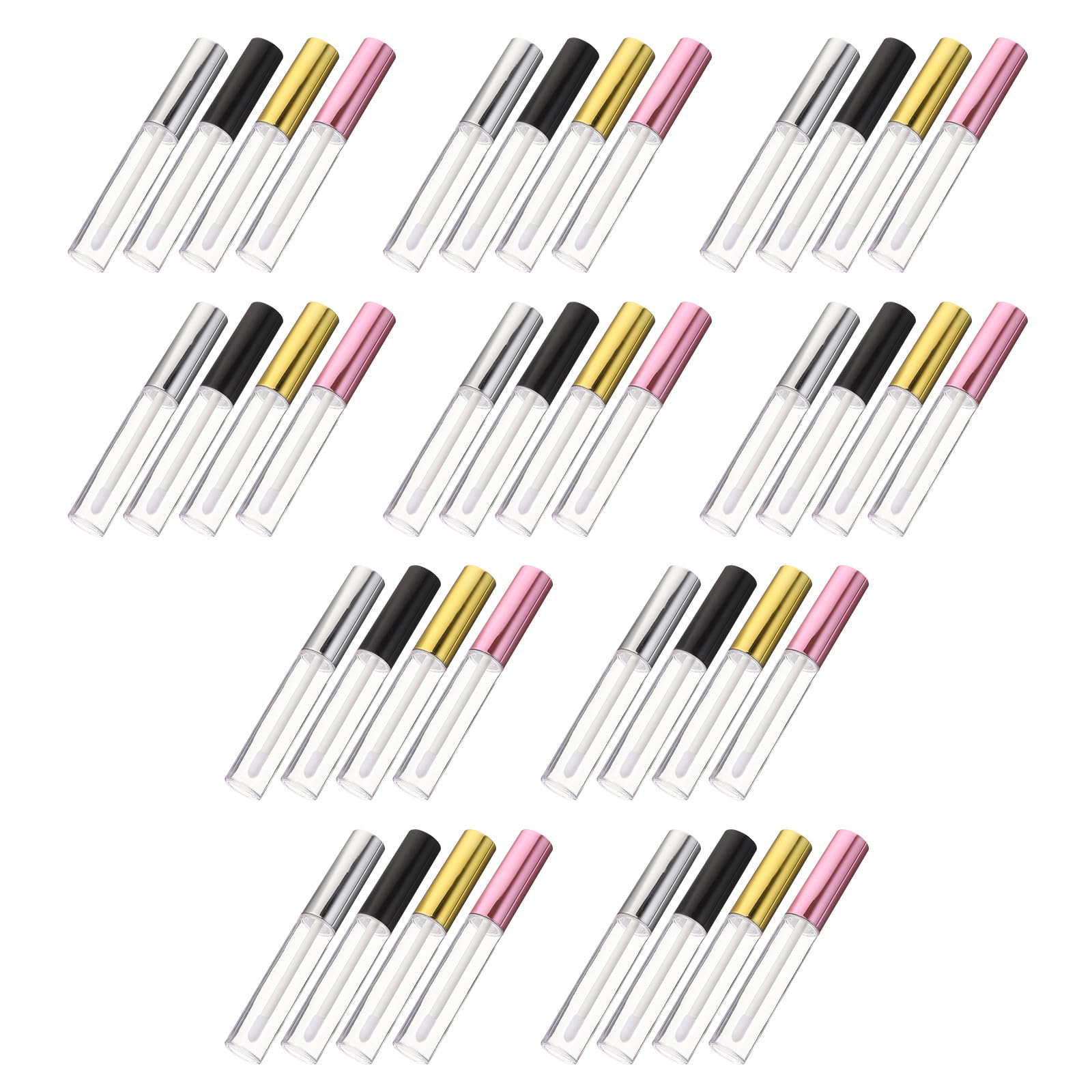 Hemobllo 40 Stück 10 ml Lipgloss Tuben aus ABS mit Bürstenkopf Wiederverwendbar und zum Selbermachen von Lippenbalsam