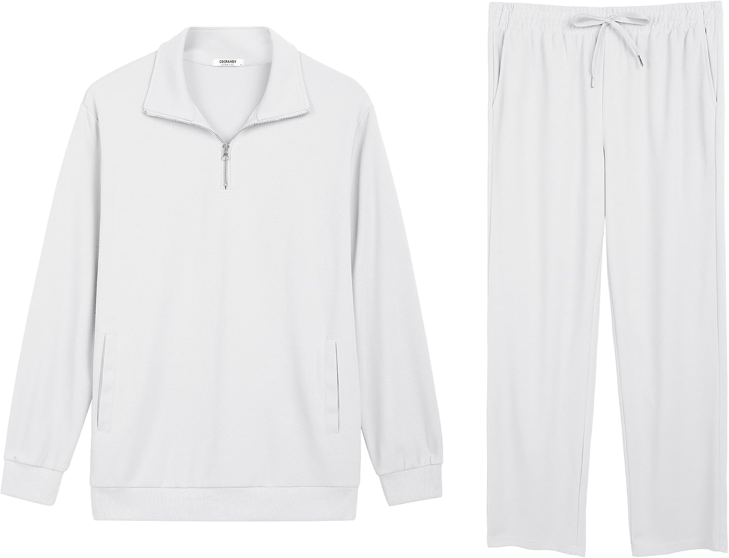 COOFANDY Men's Sweatsuits 2 Piece Set Quarter Zip Pullover with Wide Leg Sweatpants Matching Tracksuit - Image 7