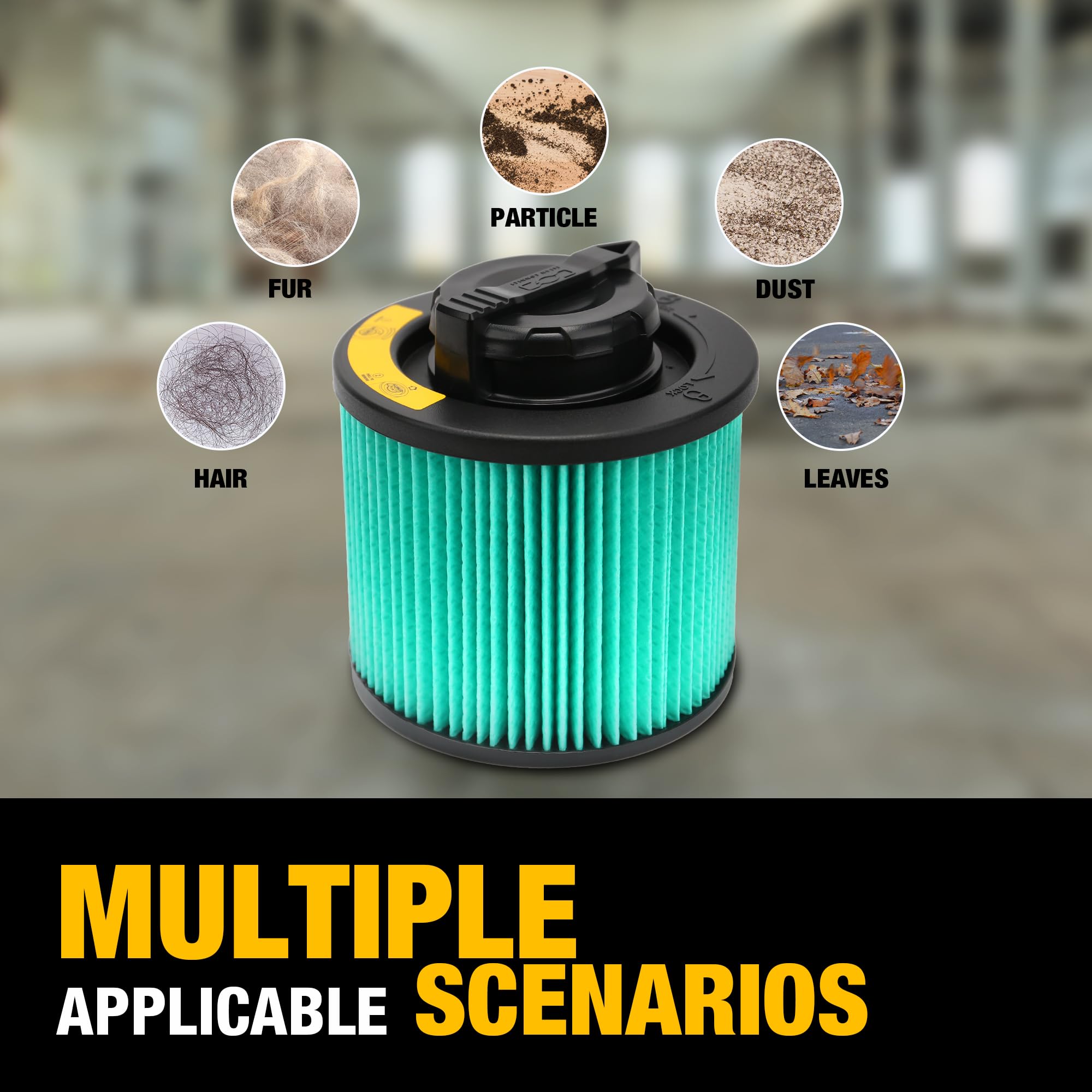 DeWalt DXVC4003 Filtr kasetowy HEPA, pasuje do odkurzaczy na mokro/na sucho, kompatybilny z odkurzaczami DeWalt DXV04T, DXV05P, DXV05S, DXV08S, DXV06G odkurzacze do mokrej i suchej