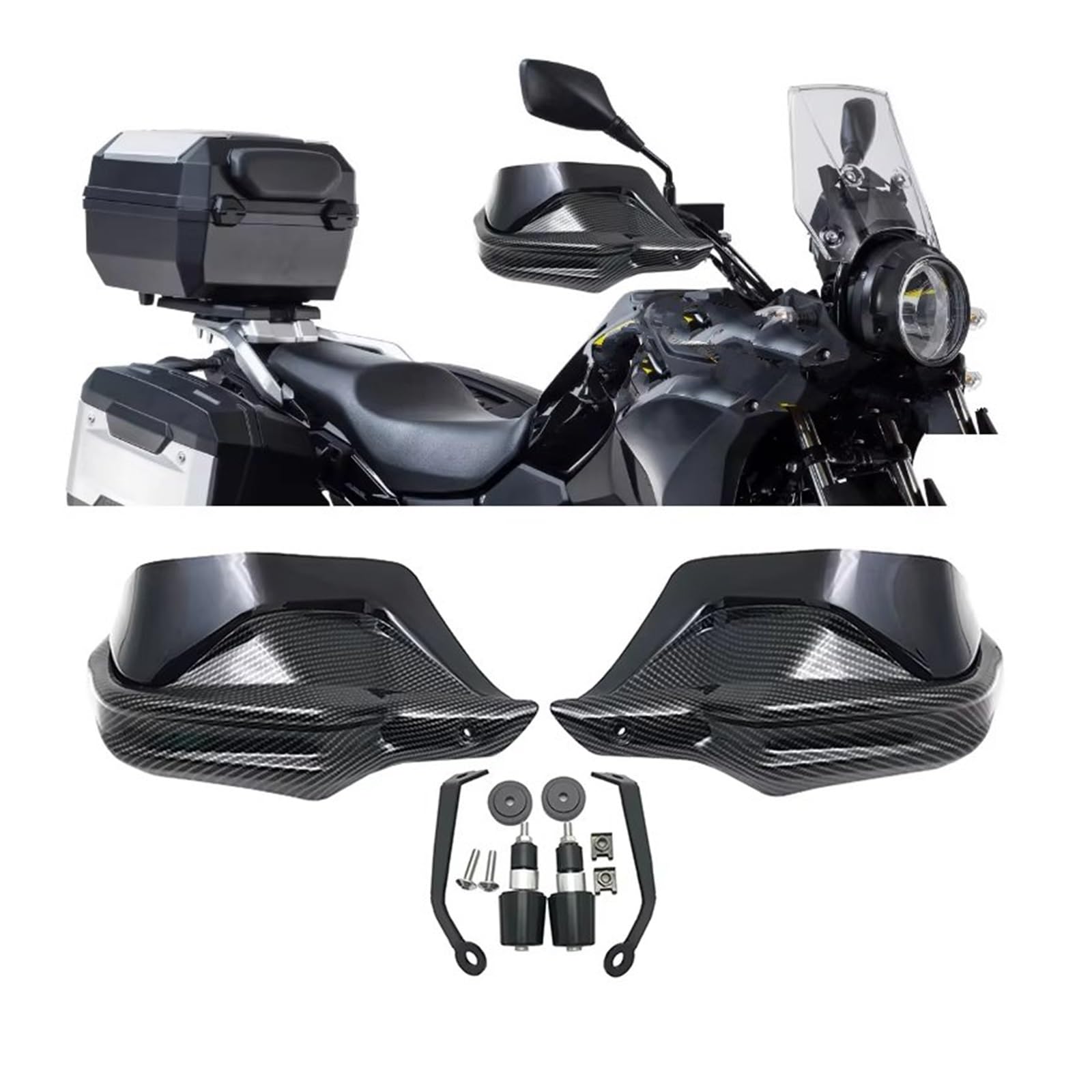 Motorrad-Handschutz Für Benelli Für TRK702 Für TRK702X Für TRK 702 2022 2023 Motorrad Handprotektoren Schild Schutz Windschutzscheibe Hand Wind Schutz Handprotektoren(Handguard Black)