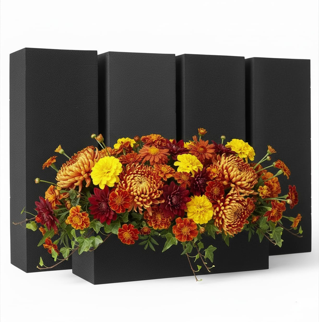XCEL Floral Foam for Flower Arrangements Floral Foam Blocks - Reusable, Weather Resistant Craft Foam Fresh & Artificial Flower Arrangements, Styrofoam Block (Black 9" x 3" x 3" - 4 Pack)