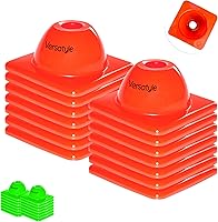 Vista 12 de Heavy Duty Agility Training Cones (2 in, 6 in, 9 in, 12 in, 18 in, 28 in) for Sports and Kids Coaching, Multipurpose Field Marker Cones, Soccer