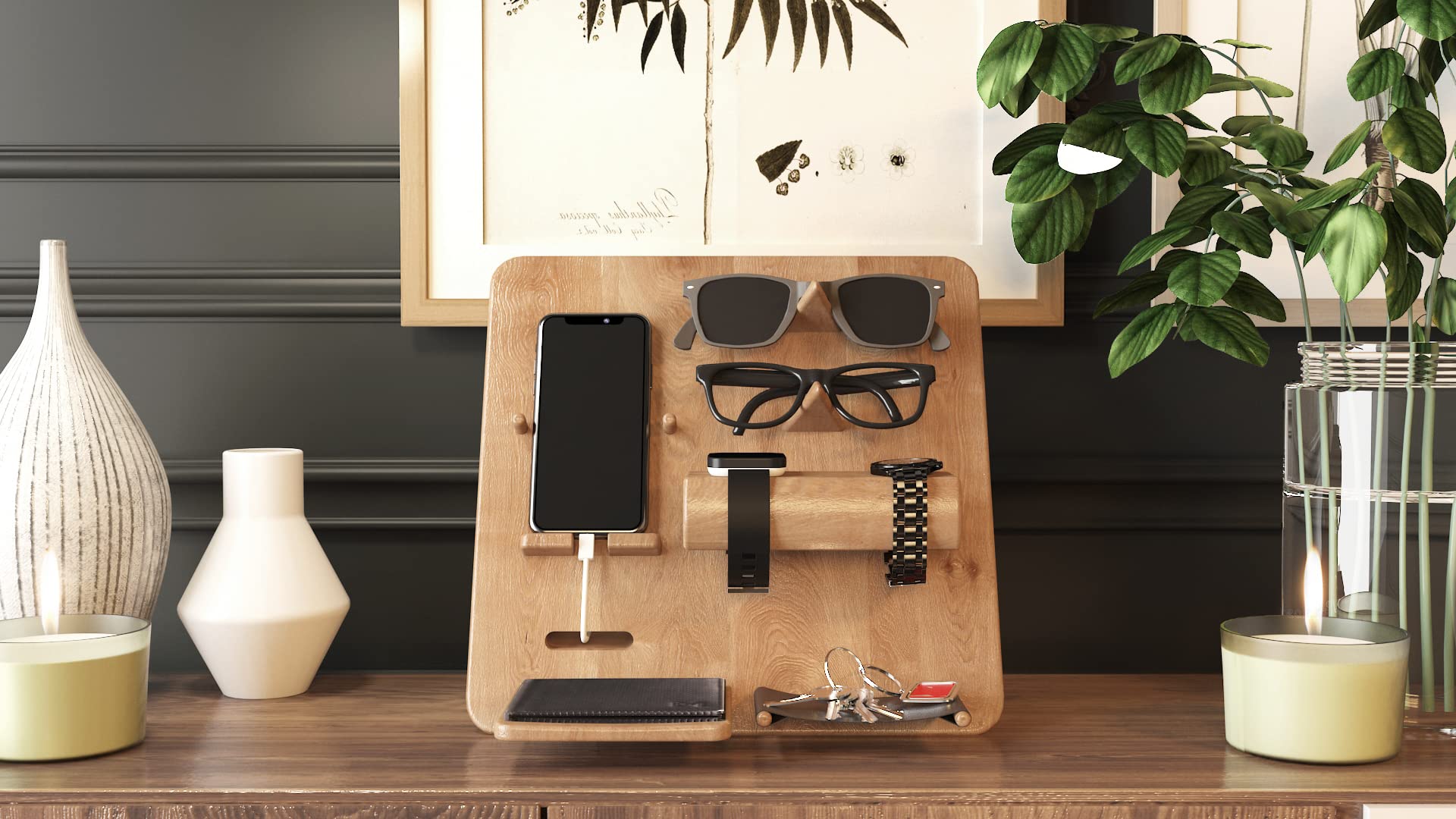 PARTH DESIGNS Yuko Multipurpose Holder Babool Wood for Home